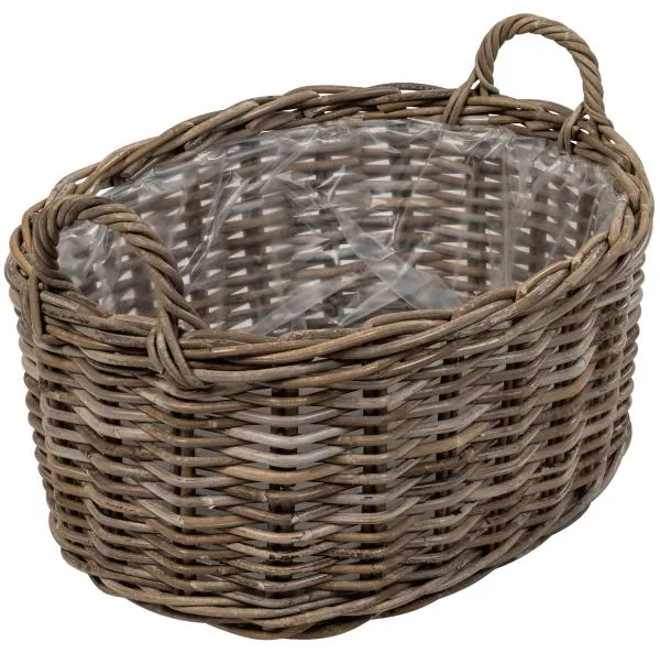 Oval kurv med håndtak 53x40x25cm