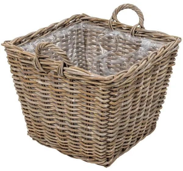 Firkantet kurv med håndtak 55x55x45cm