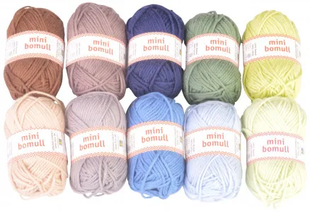 Järbo Minibomull Garnpakke 04 Skogens farger 10g - 10 stk - Järbo Minibomull Garnpakke 04 Skogens farger